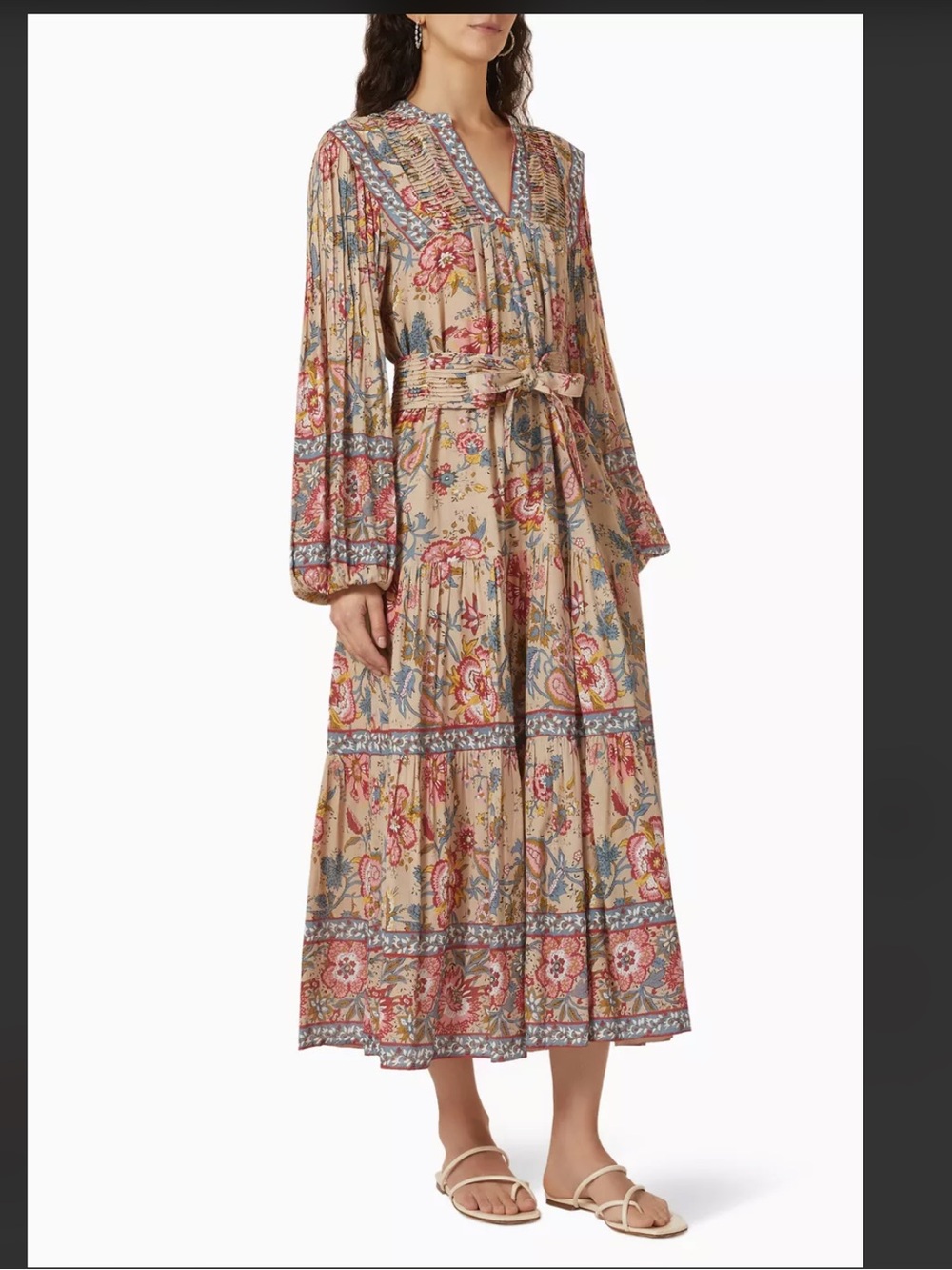 Tess floral printed midi dress.